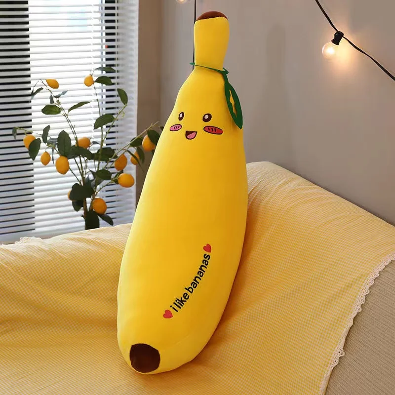 35-50cm Fun Creative Cartoon Banana Plush Soft Pillow Sofa Cushion Baby Cute Plush Doll Children Fruit Toys Children Gift WJ110