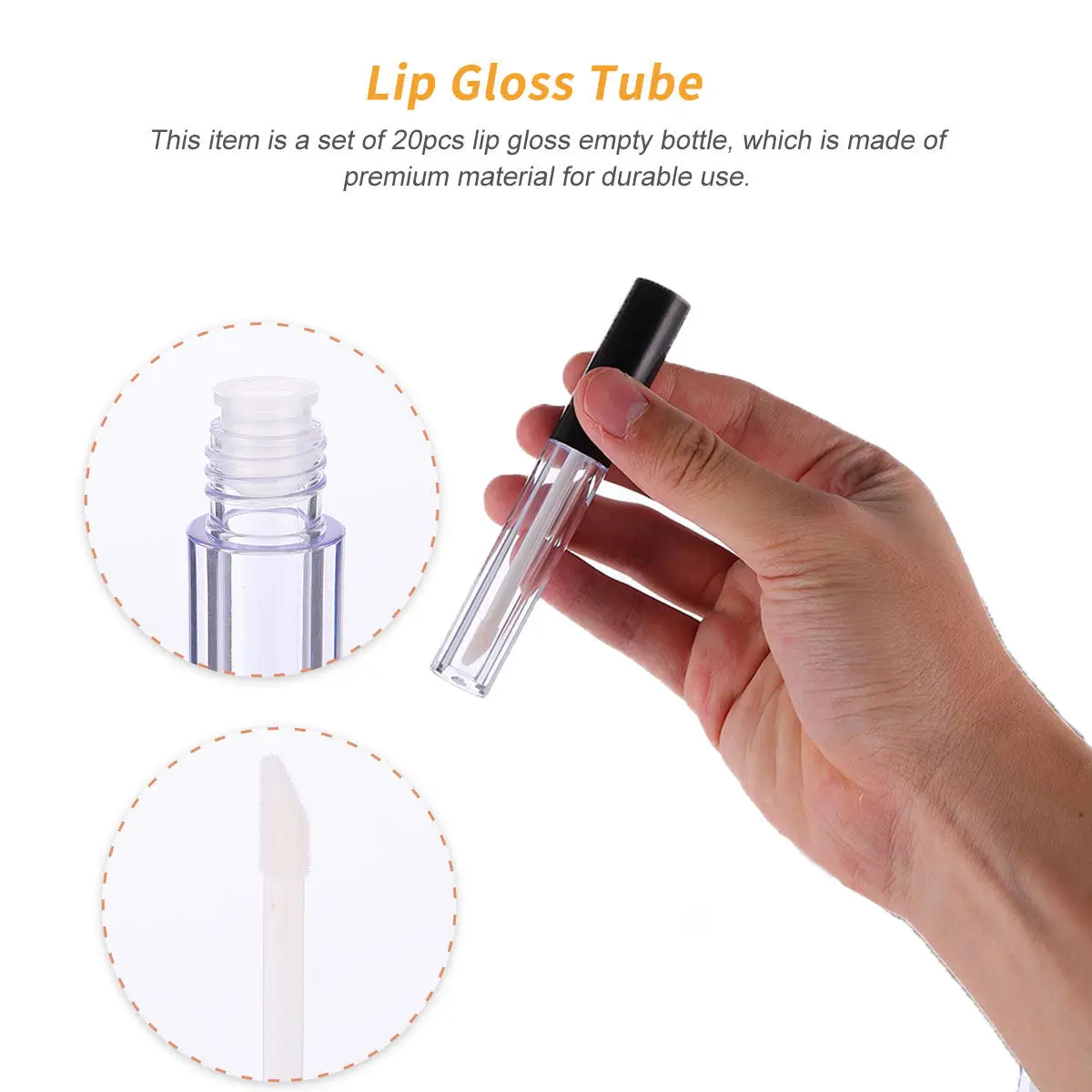 20 個 5ml 電気メッキキャップ付きリップグロス空チューブプレミアム ABS プラスチック漏れ防止容器 DIY リップクリーム詰め替え用