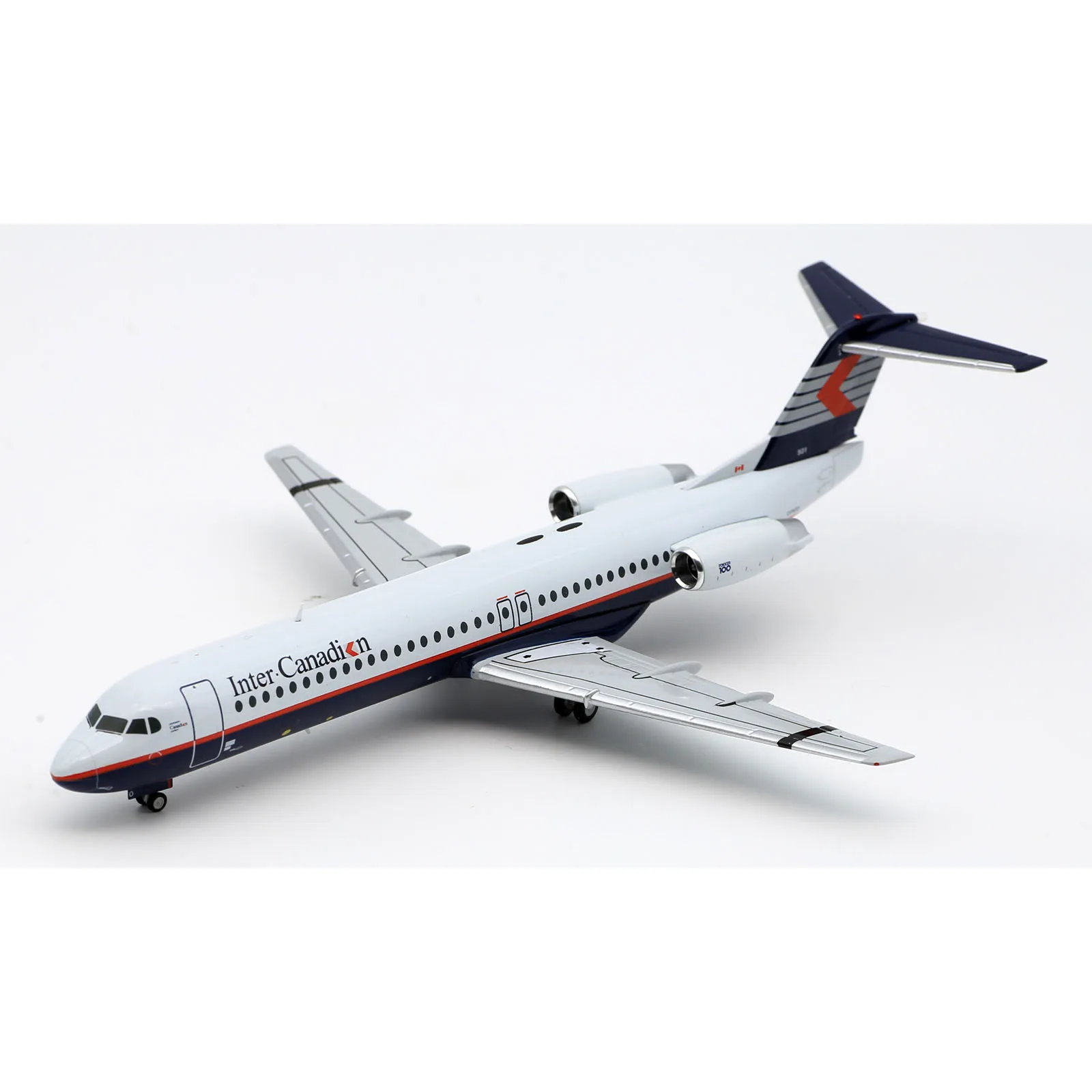 LH2211 Alloy Collectible Plane Gift JC Wings 1:200 Inter Canadian Fokker 100 Diecast Aircraft Jet Model C-FICO With Stand