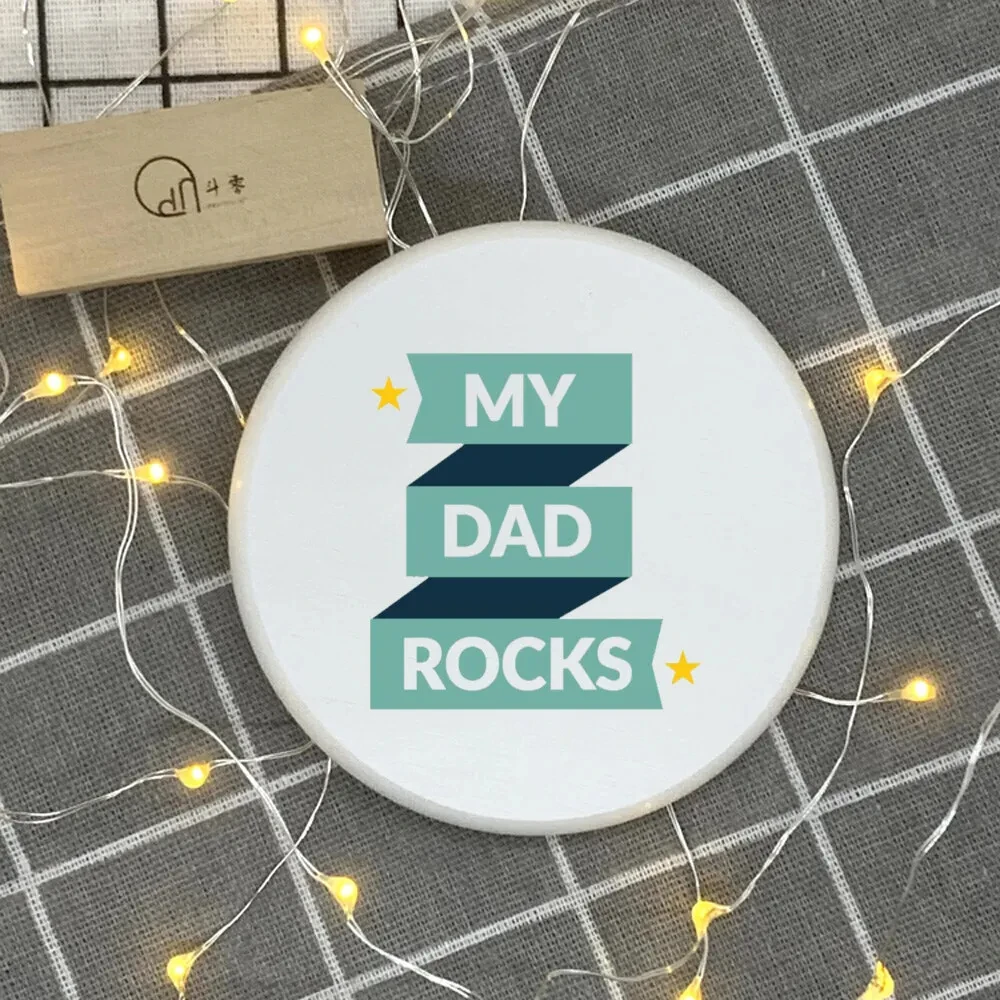 Best Father in The World Enamel Coasters Drink Coasters Table Drink Mats Enamel Coasters Table Desk Decor Best Gift for Father