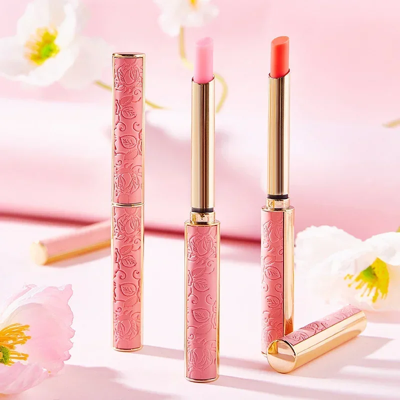 Heallor Honey Peach Magic Color Lipstick Temperature Lip Balm Moisturizing Nourishing Long Lasting Smooth Natural Brighten Lip M