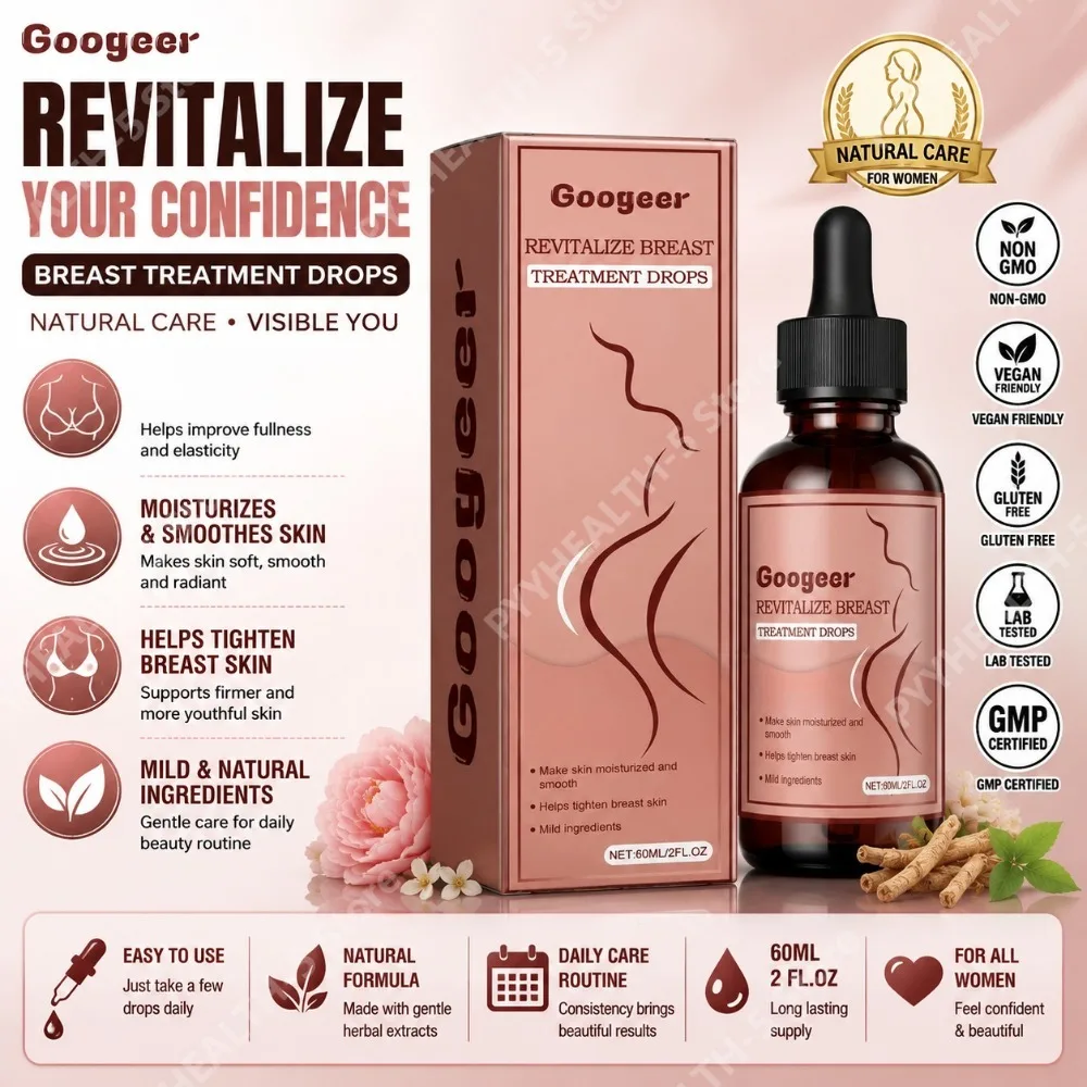 

Googeer Breast Care Drops Net 60ml/2 Fl Oz with Angelica Sinensis, Fenugreek, Motherwort, Flaxseed, Vitamin C Helps Moisturize