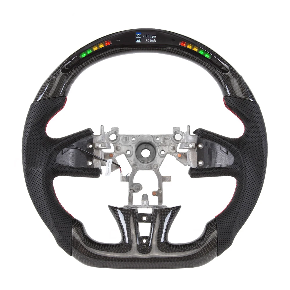 High quality LED Smart ReaL Carbon Fiber Steering Wheel fit for Infiniti Q50 2014 2015 2016 2017 Car Steering Wheel