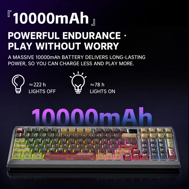 Langtu T98 Tri Mode RGB Custom Silent Mechanical Keyboard Mouse Combo, Bluetooth 2.4G Wired for Gaming Office Laptop PC - view 2