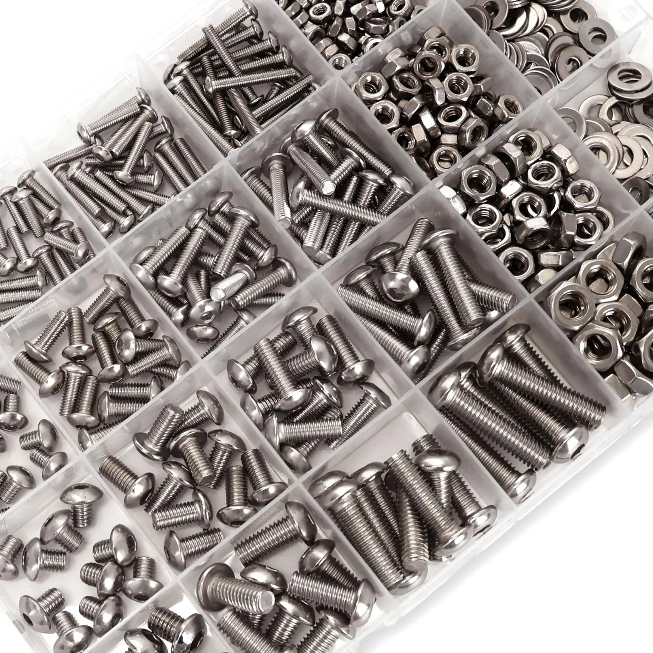 670pcs Stainless Steel Allen Screw and Bolt Combination Set | M3, M4, M5, M6 Hex Head