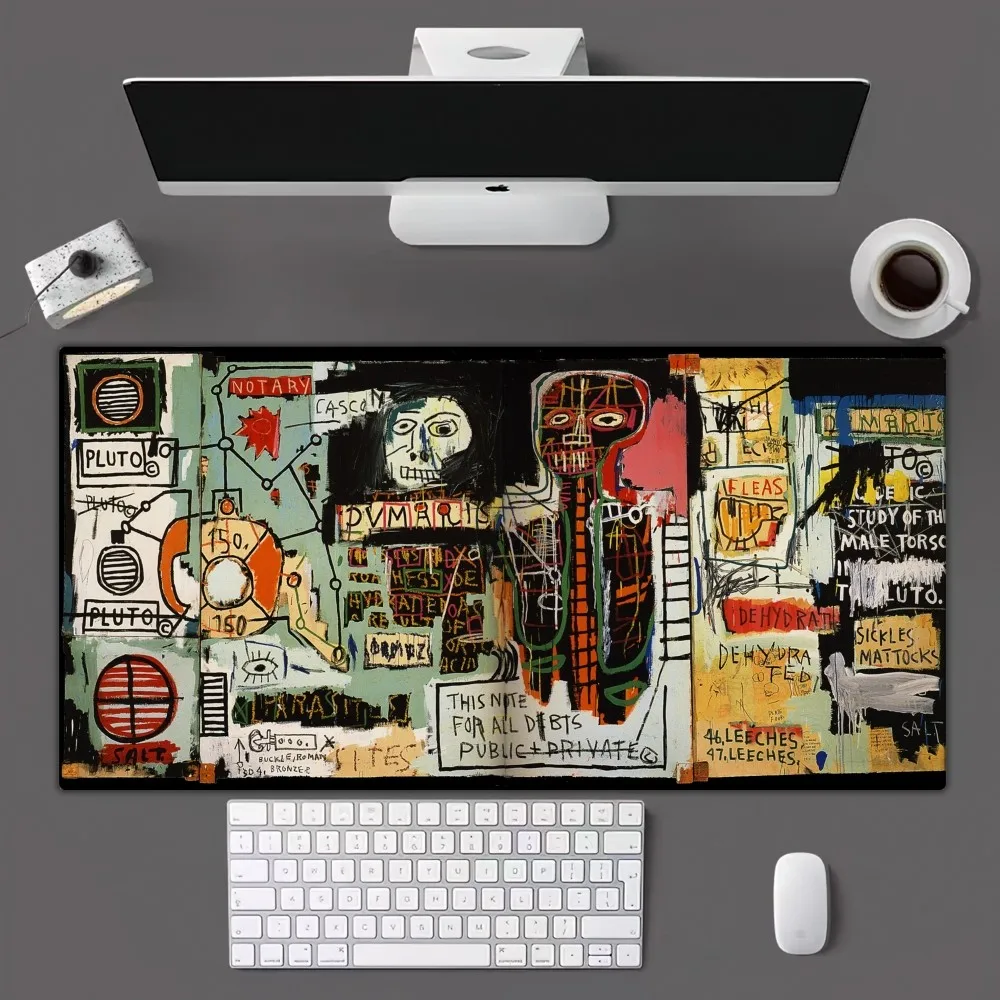 J-Jean-Michel B-Basquiat Art Mousepad Mousepad Gamer Mouse Pad Size For Office Long Table Mat