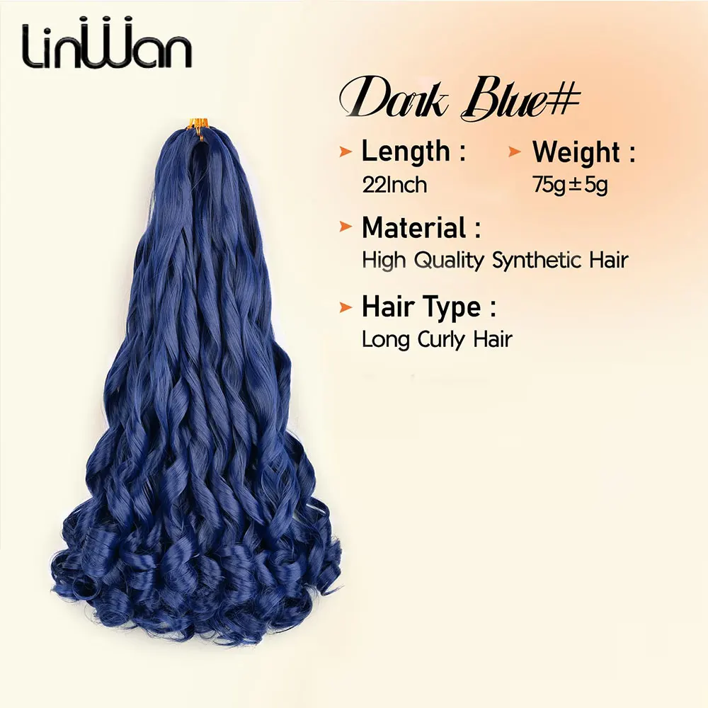 الفرنسية مجعد تجديل الشعر 22 بوصة الاصطناعية مجعد تجديل الشعر قبل امتدت فضفاض متموج الضفيرة تجديل وصلات شعر للنساء #3