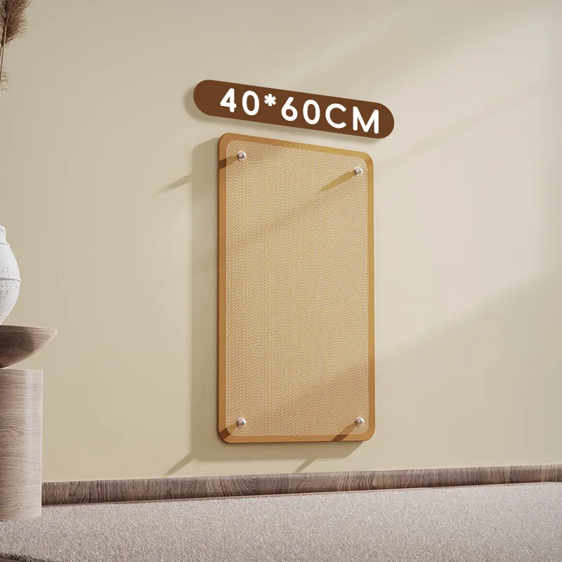 Wall-Mounted Sisal Cat Scratching Mat with Edge Locking Furniture Protector Pad No Shedding Cat Toy for Sofa and Wall Protection