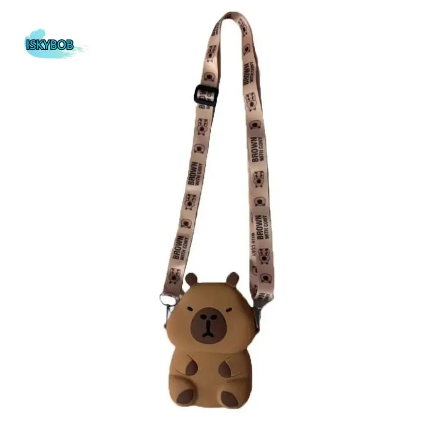 

Silica Gel Capybara Crossboday Bag Adjustable Straps Zero Wallet Capybara Shoulder Bag Doll Waterproof Kawaii Animal Purse Gifts