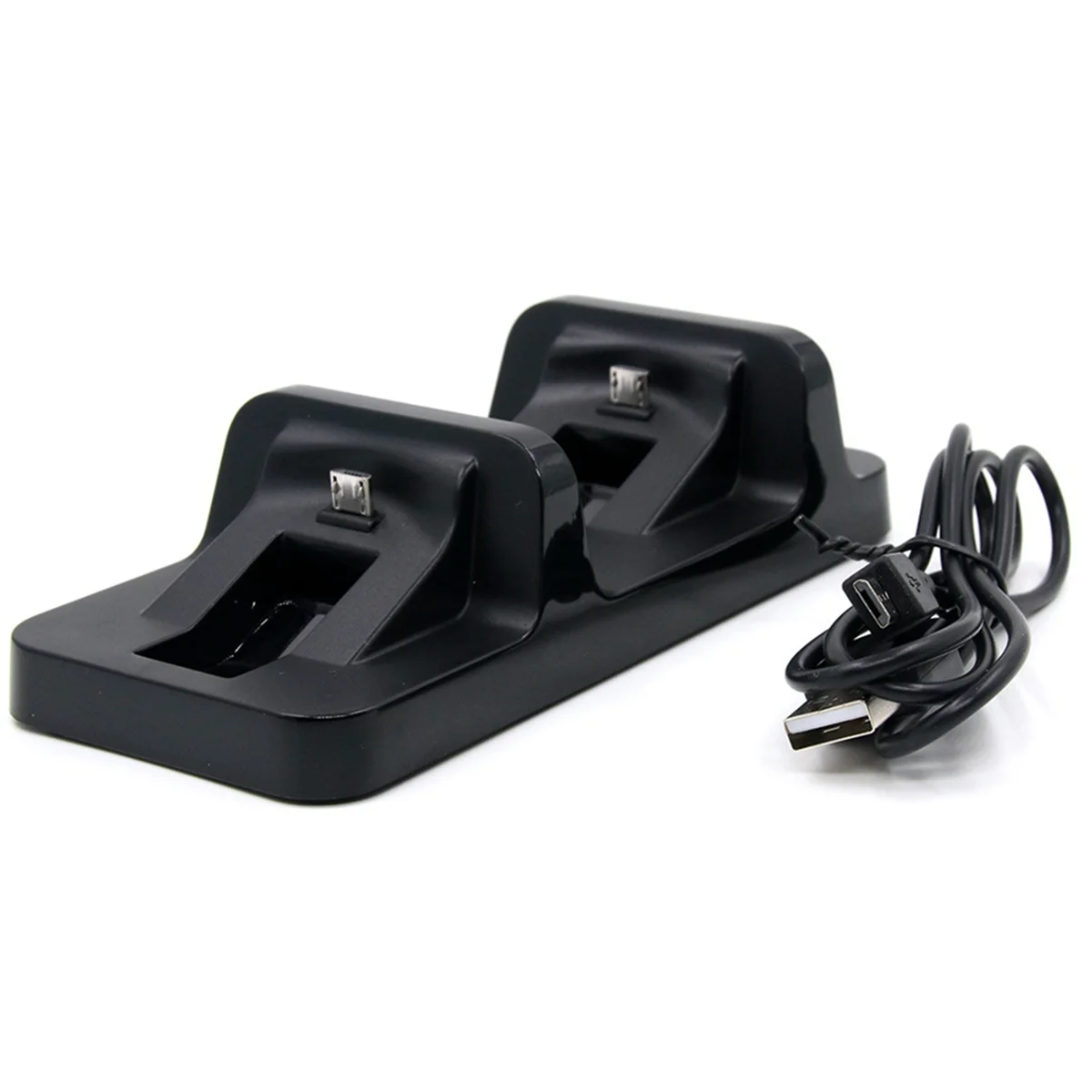 #000M USB Dual Charge Dock for PS4 Controller Game Gamepad Charging Dock Station Stand for Sony Playstation 4 PS4 (Black)