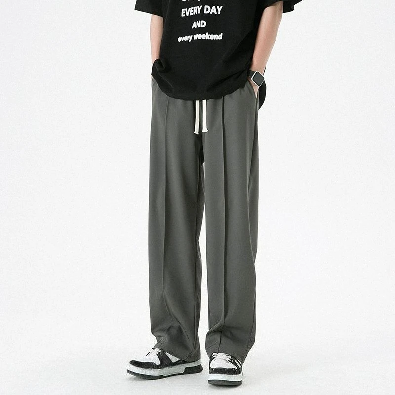 

High Waist Straight Baggy Suit Trousers for Men New in Stylish Man Suits Pants Summer 2025 Designer Clothes Chinese Homme Slacks