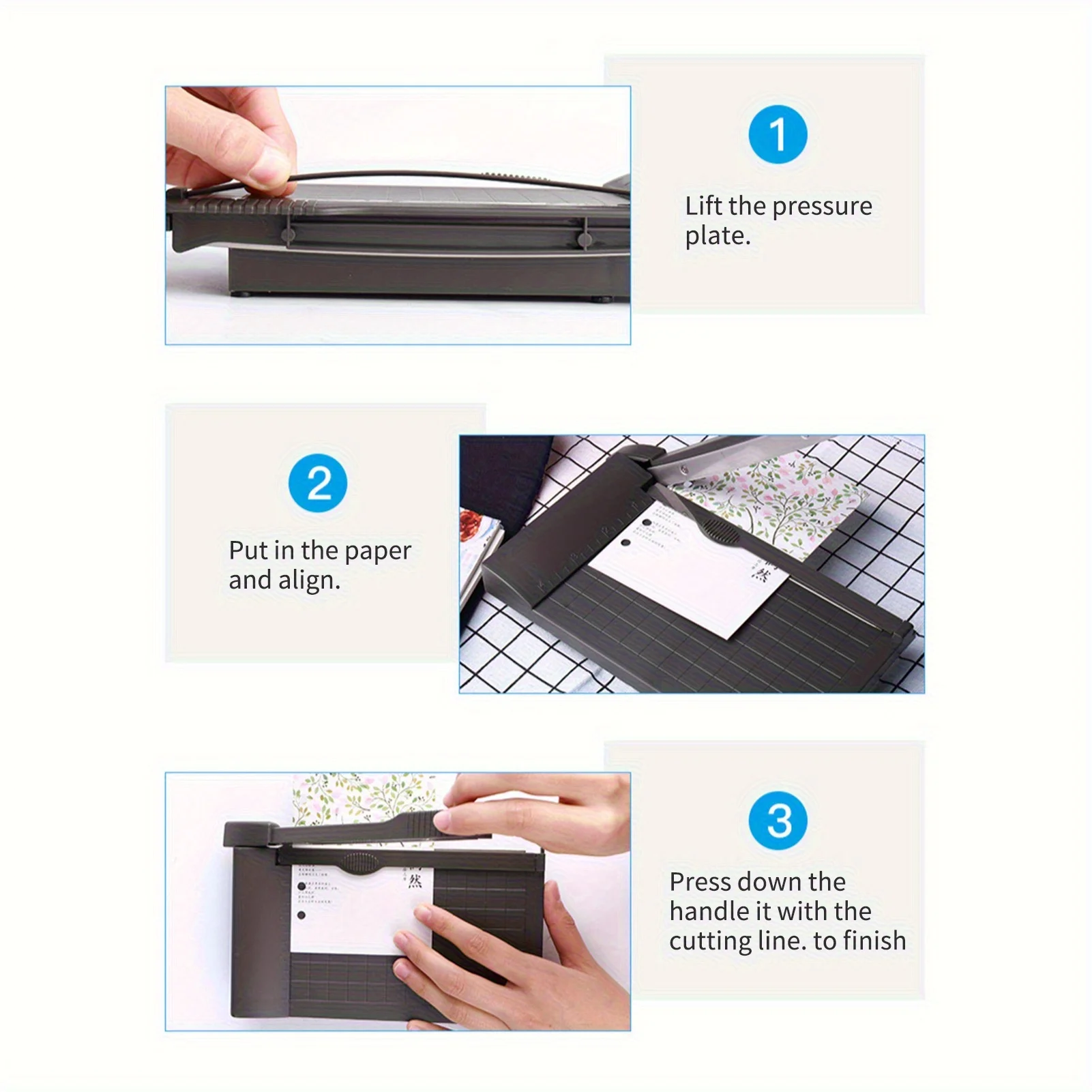 ortable & Lightweight 6 Inch (160mm) Mini Paper Trimmer Guillotine Cutter - Manual Desktop Paper Cutting Machine