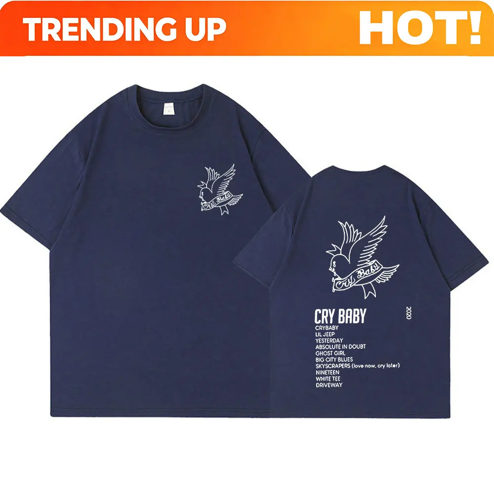 Rapper Lil Peep CryBaby Music Album T Shirt Men Women Fashion Hip Hop Short Sleeve T-shirt High Quality Oversized Cotton Tshirt