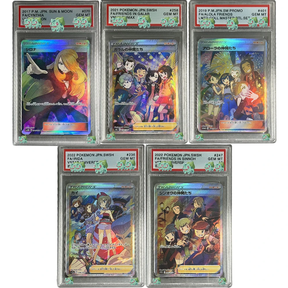 

DIY Anime PTCG Graded Card 2017 JPN Sun Moon Fa/Cynthia Ultra Shiny GX GEM MT 10 Collection Trading Card Holographic Label Gift