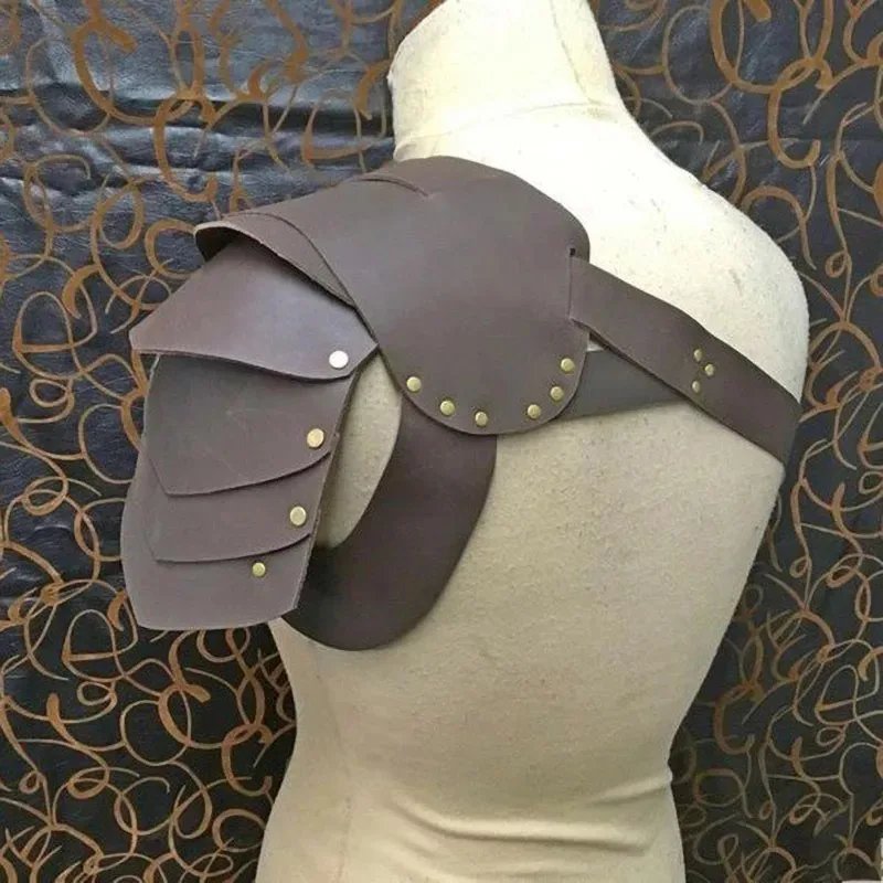 

Medieval Viking Gladiator Single Shoulder Armor Warrior Knight Samurai Pauldrons Cosplay Costume Party Props Spaulders Armour