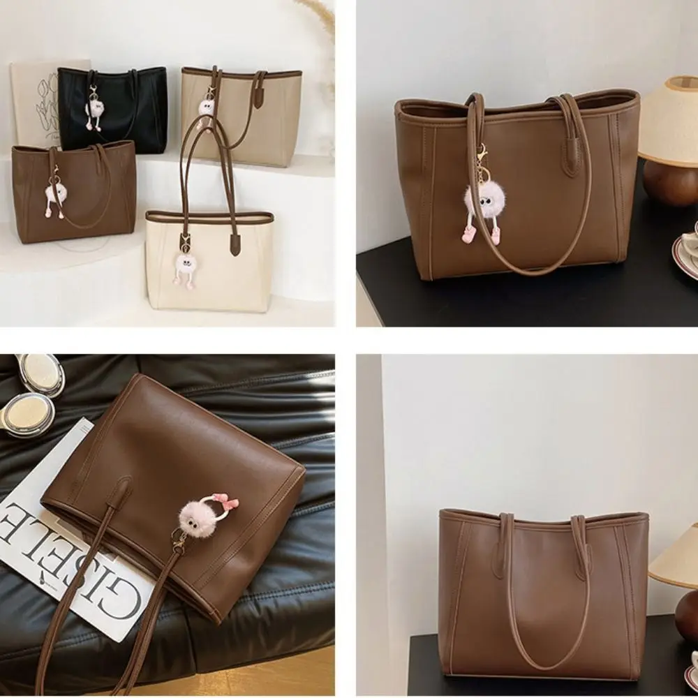 กระเป๋าถือสไตล์เกาหลีแบบพกพา กระเป๋าถือหนัง PU กระเป๋าสะพายใต้วงแขน สีพื้น เรียบง่าย เข้าได้กับทุกชุด กระเป๋าสะพายไหล่สำหรับเดินทาง