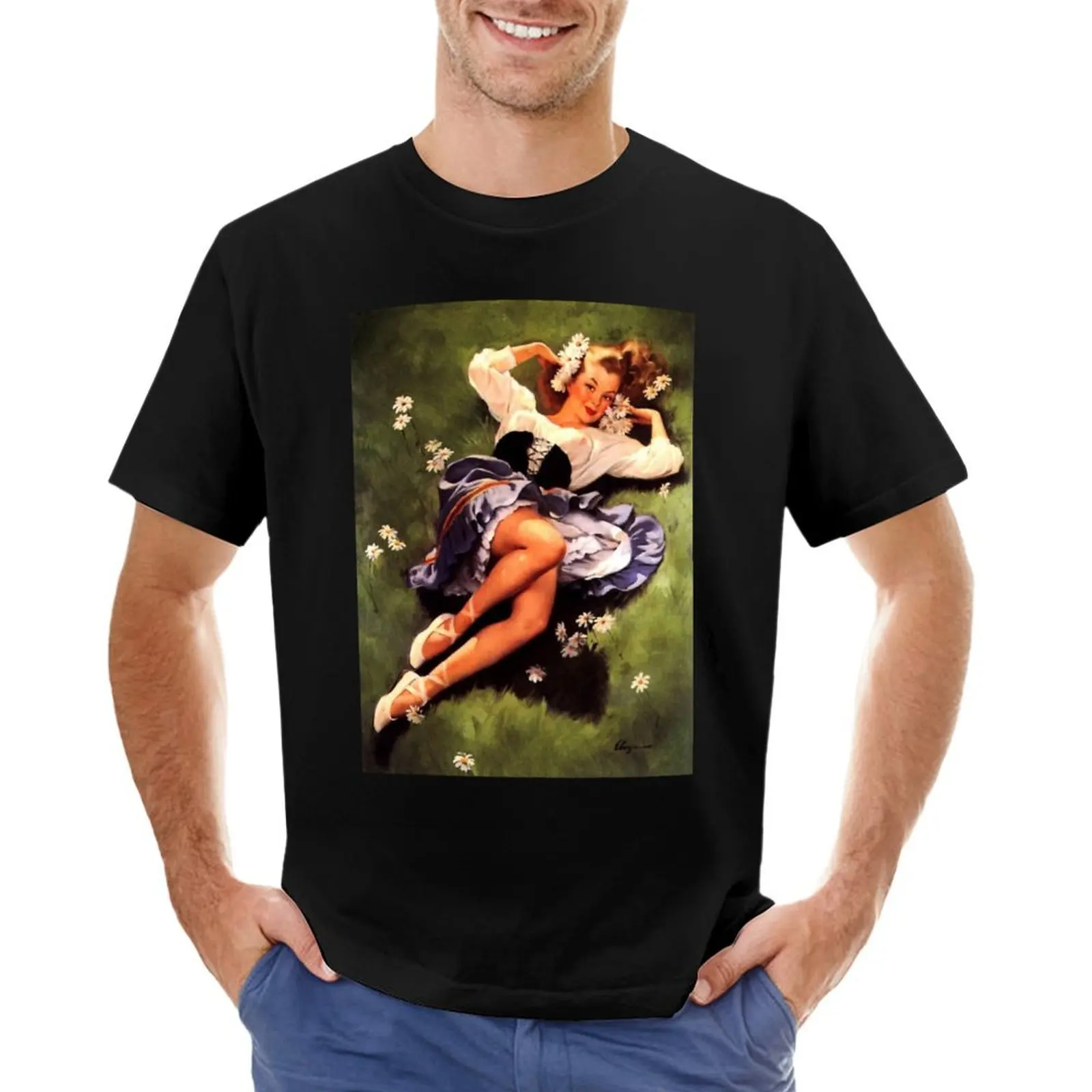 Pin-Up Girl - Elvgren - Vintage T-Shirt shirts graphic tee street wear mens funny t shirts