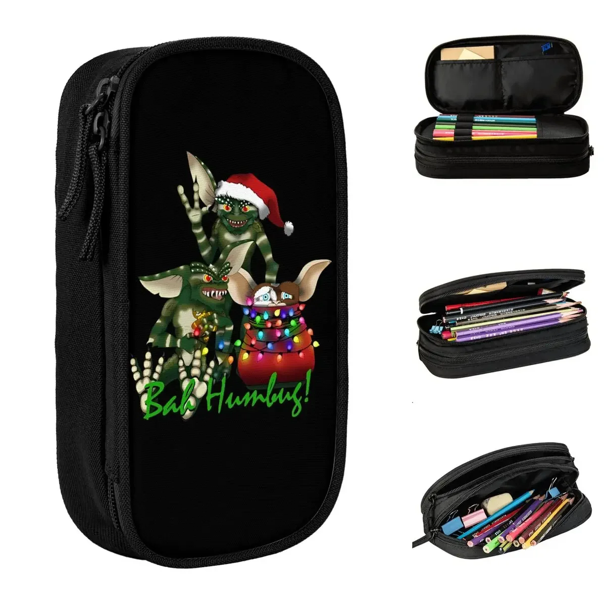 

Gremlins Bah Humbug Film Christmas Pencil Case santa Pencil Box Pen for Girls Boys Large Storage Bags Students School Gifts