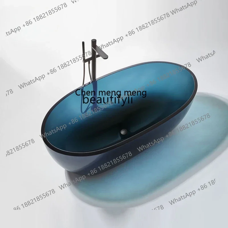 xxModern Simple Home Hotel Double Bathtub Integrated Molding Color Transparent Bathtub