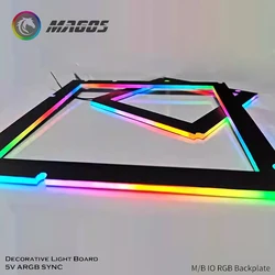 M/B IO RGB Backplate, Decorative Light Board 5V ARGB SYNC, Lighthouse Desktop ATX Motherboard Light-emitting Back Light