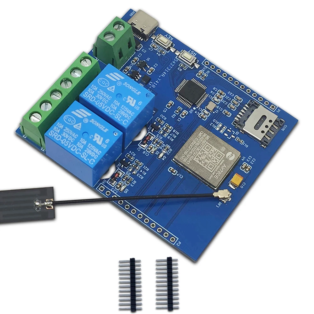 

DC5V STM32 4G Networked Dual-Way Relay Module Development Board Onboard AIR780E Module I/O Port STM32 Development Relay Board