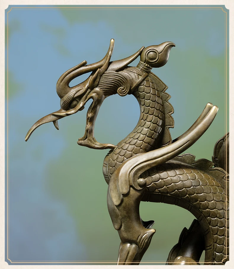 Rare Limited edition collection # TOP COOL 3D dragon Totems Handmade Copper Carving Model Comic Animation game play statue