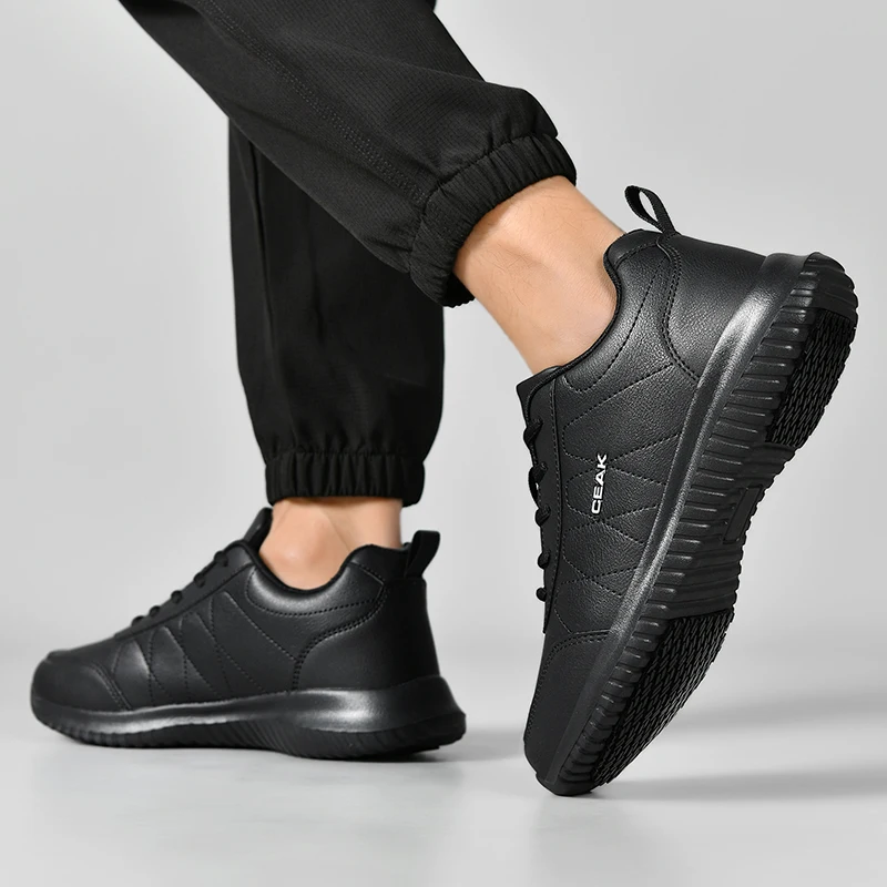 Kochschuhe für alle Jahreszeiten, rutschfest, wasserdicht, ölbeständig, für Hotelküchen, Arbeitschuhe, leichte, atmungsaktive Outdoor-Sneaker für Herren. – Detail 9