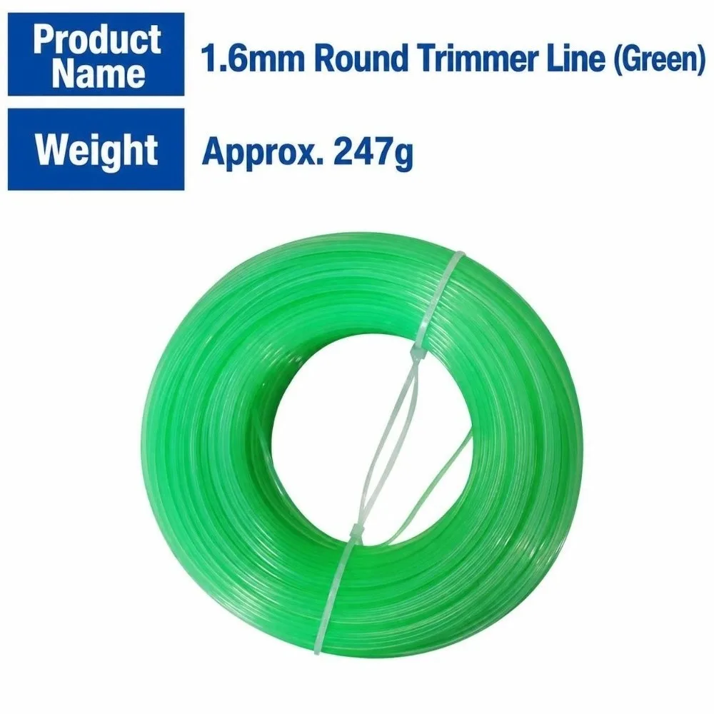 1.6~2.0mm Diameter Nylon Trimmer Line Round Line High Tensile Grass Trimmer Cord Wear Resistant 100M Strimmer Rope