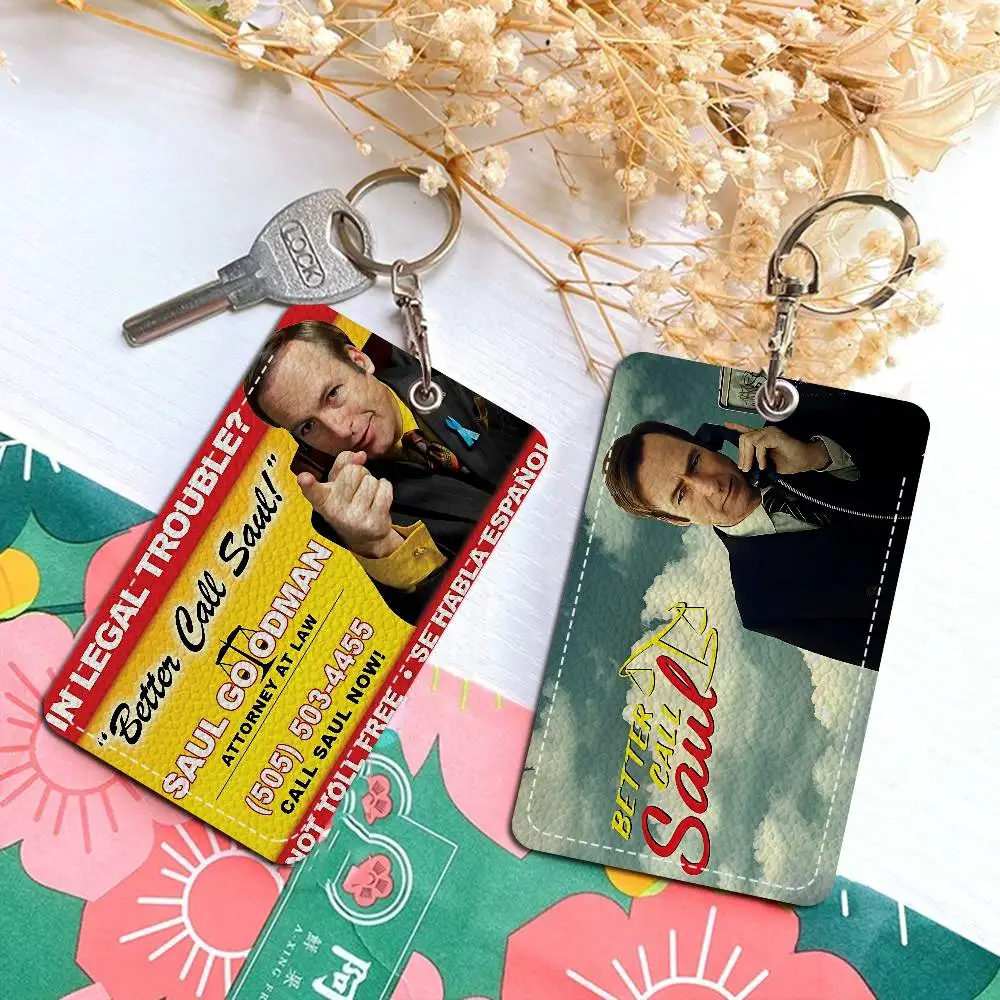 حامل بطاقة الوصول الكلاسيكي Better Call Saul Style PU مع سلسلة مفاتيح - حماية تنفيذية لبطاقة البنك، مترو الأنفاق، حافظة بطاقة الحافلة #2