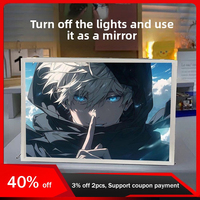 21cm/8.27in Anime Led Mirror Lamp Light Painting Five Insights Peripherals Cartoon Bedroom Table Collectible Toy Party Supplies