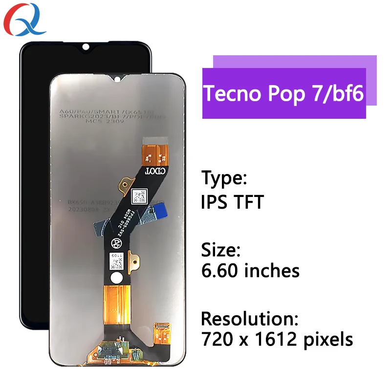 BF6 LCD for Tecno Pop 7 LCD display Digitizer Assembly pantalla for Tecno Pop 7 screen replacement