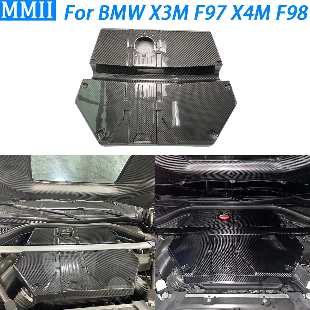 

For BMW X3M F97 X4M F98 2021-2024 Real Replacement Dry Carbon Fiber Engine Hood Cover Panel Guard Plate Protector Accessories