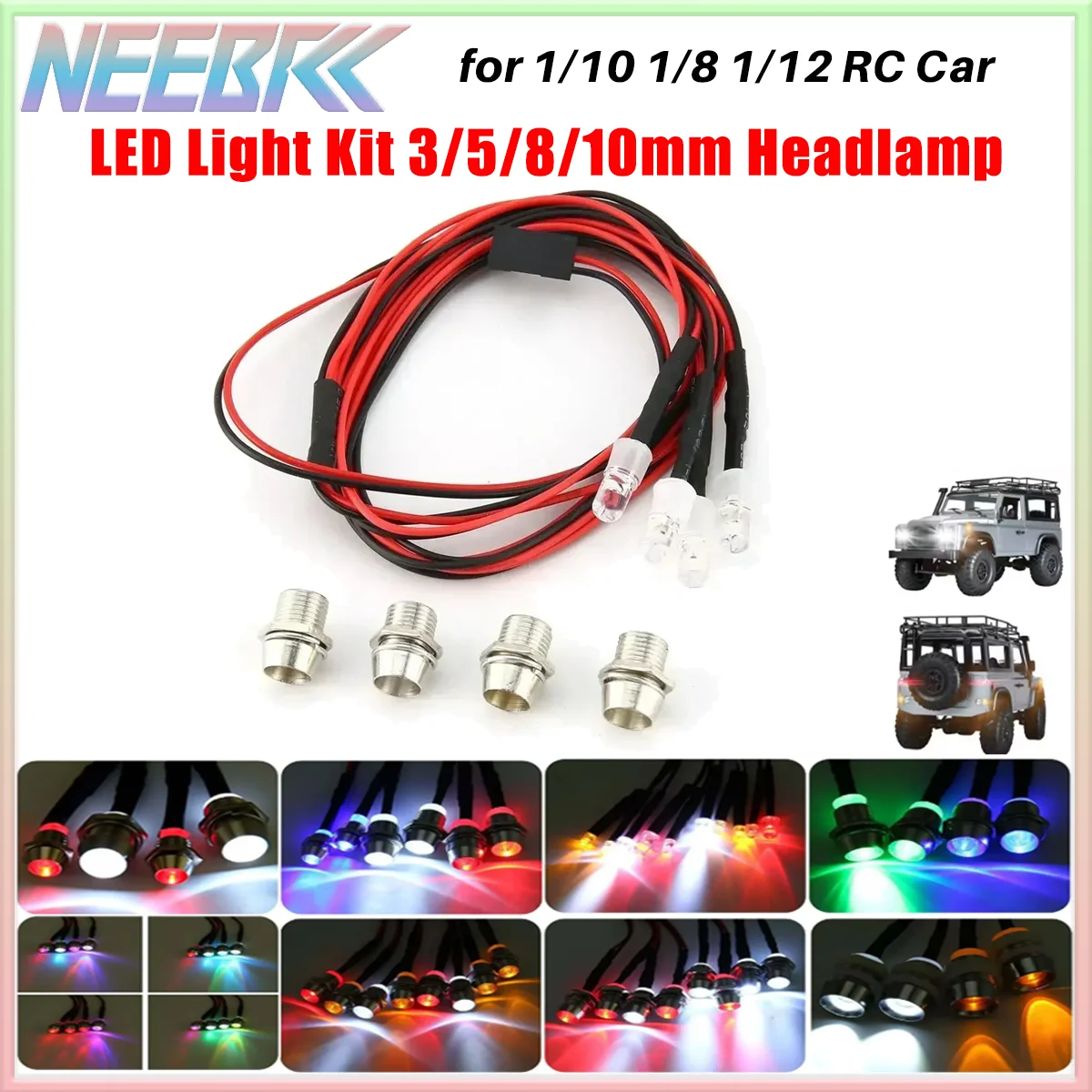 3/5/8/10mm RC Car LED Light Lamp Headlamp Headlight Taillight for 1/5 1/10 1/8 1/12 Crawler Drift RC Car D90 HPI MN99 MN90 SCX10