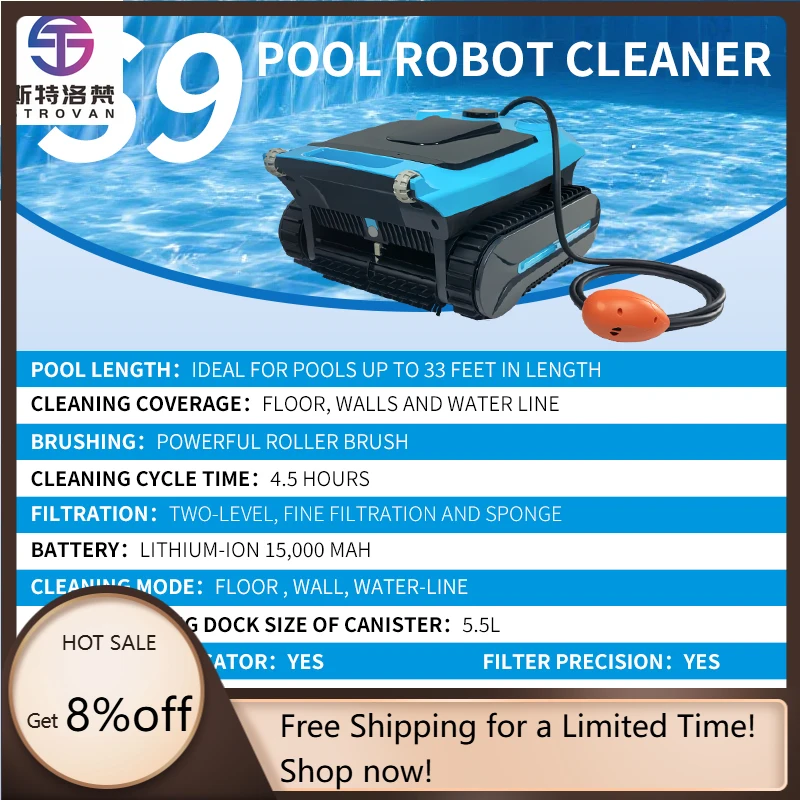 

STLF Advanced Intelligence Cordless Robot Vacuum Cleaner for Pool Self-Docking for Above/In-Ground Flat Pools the Pool Cleaner f