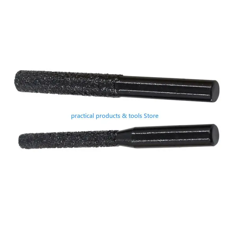 

77JB 2 Pieces/Set Straight Shank Milling Cutter Black 6.35mm Router Bits for Quartz Stone Marble Seam Knife Trimming Machine