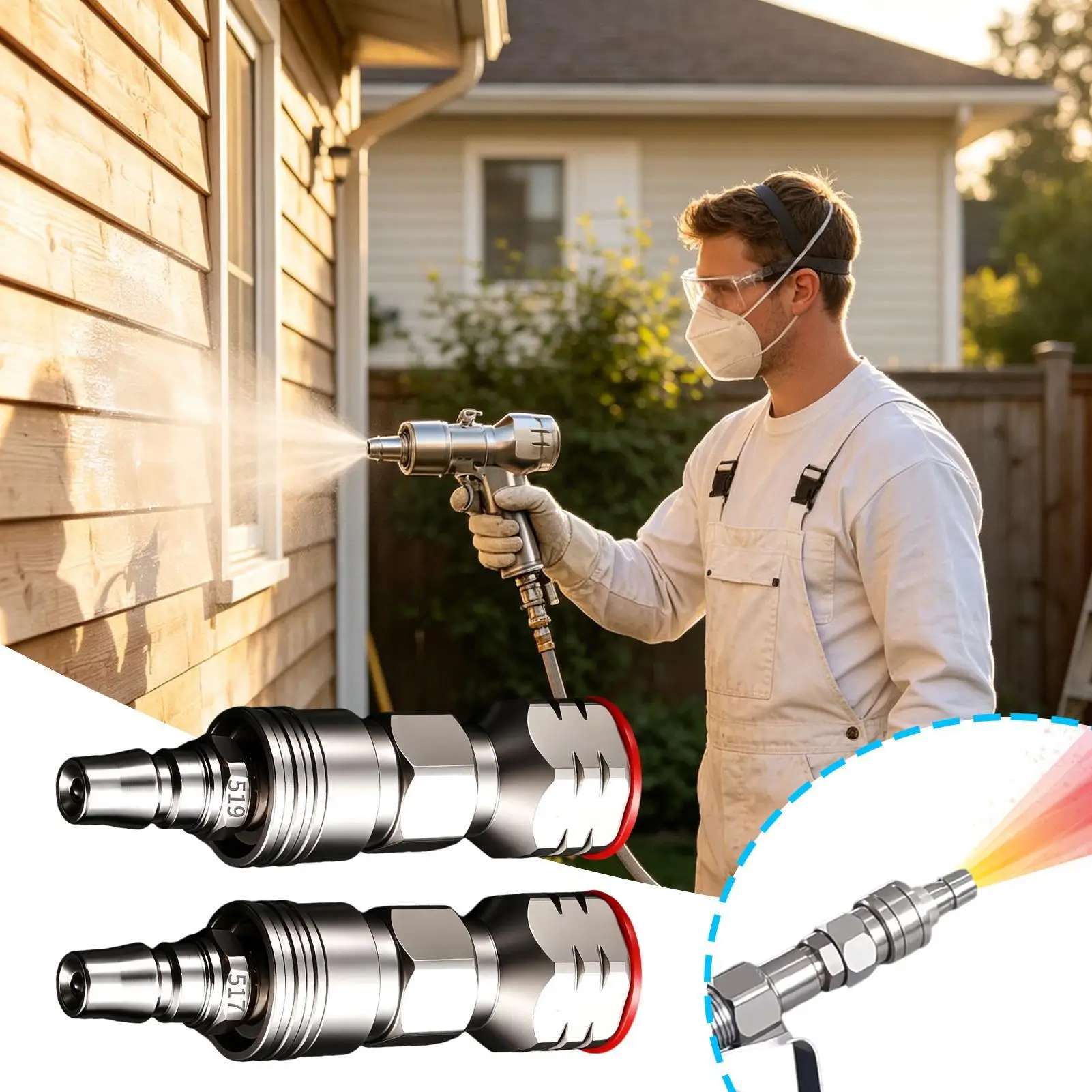 Sprayer Machine Tip Nozzle Stainless Steel Quick Connect Spraying Parts Sprayer Machine Painting Tips For Construction House