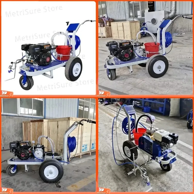 Hand-Pushed Cold Paint Road Marking for Factory Workshops 6.5 HP Core Engine High Efficiency Line Striping Equipment