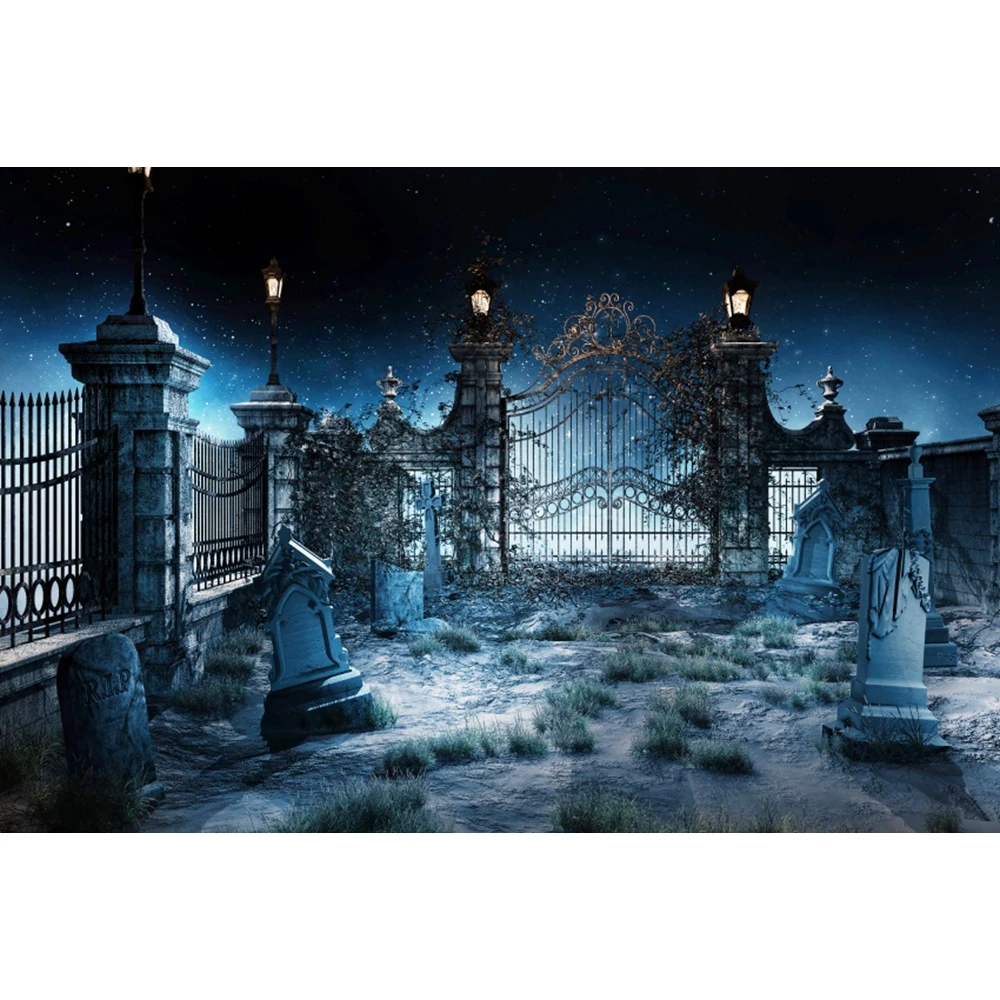 Misty Dark Forest Horror Cemetery Halloween Backdrop Grove Mystery Ghost Themed Kids Adults Portrait Photography Background