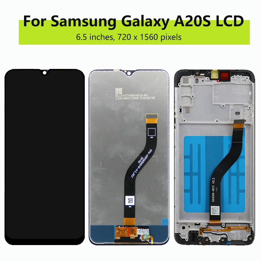 6.5'' Screen For Samsung Galaxy A20S SM-A207F LCD Display Touch Screen Digitizer Assembly With Frame For Samsung A20S SM-A207M