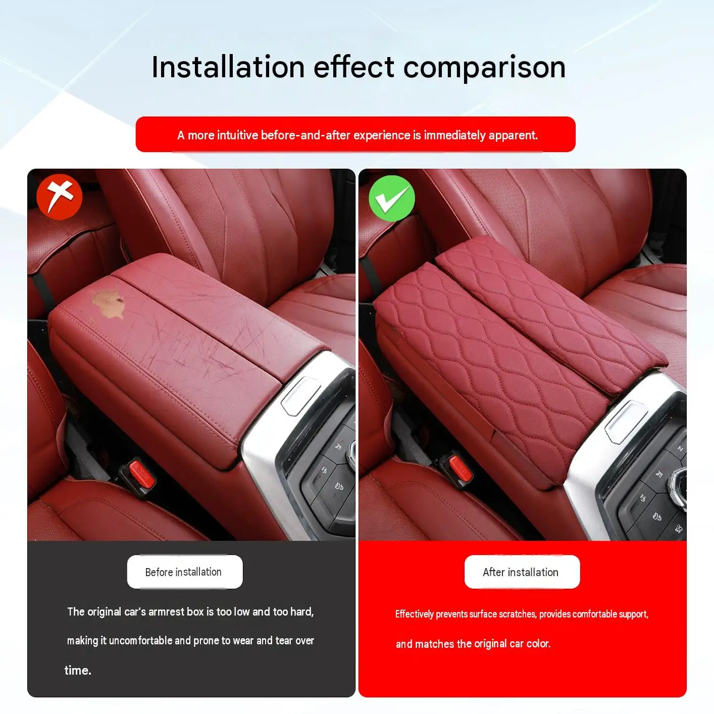 [Fast Shipping] GWM TANK400 T/Z Center Console Armrest Box Heightening Pad Hand Rest Leather Protective Cover