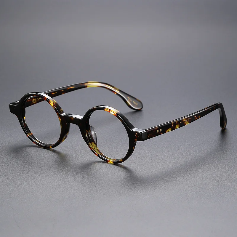 

Luxury Retro round Frame Glasses for Men And Women Ultralight Anti Blue Light Acetate Alloy Eyeglasses