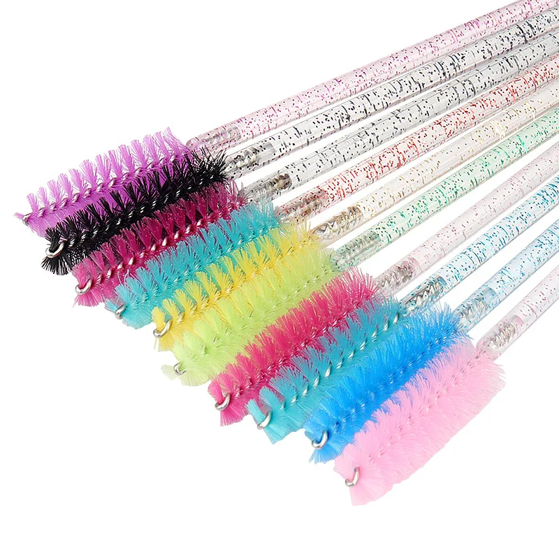 50 Pcs Disposable Crystal Eyelash Brush Mascara Wands Applicator With Bottle Eyelashes Extension Supplies