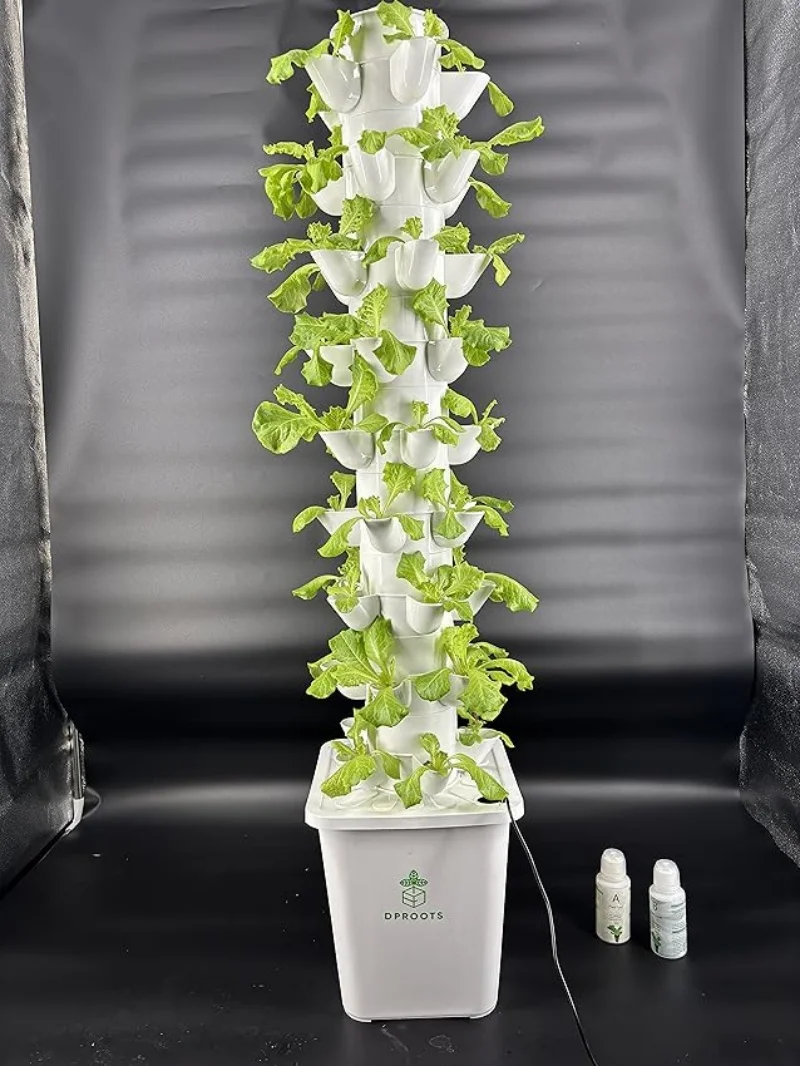 9-Layer 45 Pods Hydroponic Tower Growing System for Indoor Full Setup Greenhouse Grow Vegetables Vertical Garden Planting Tool