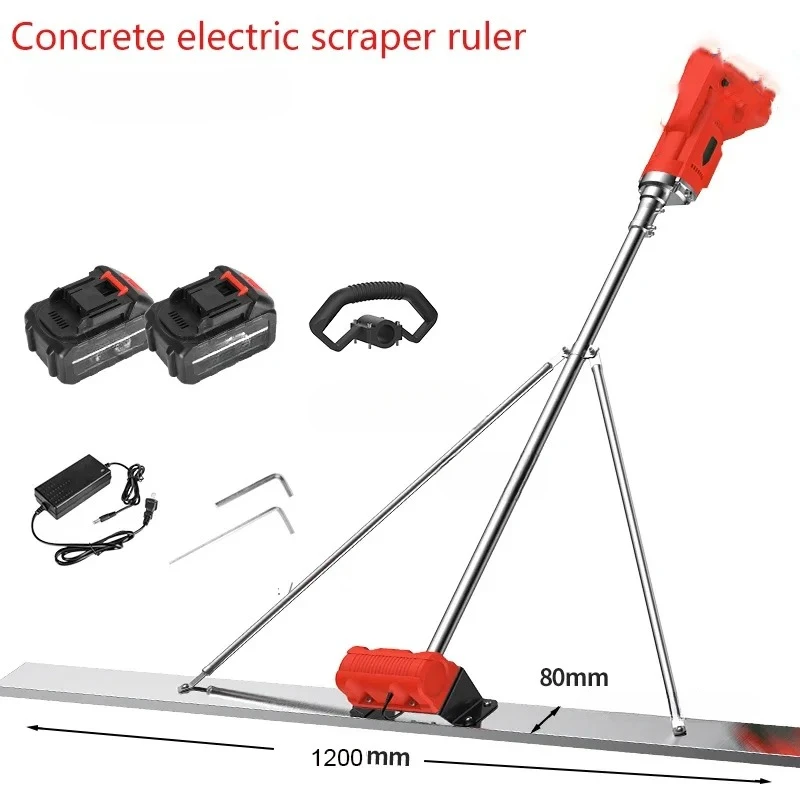 120cm Electric Concrete Polisher level Floor Vibration Ruler Mortar Vibrator Screed Concrete Leveling Machine with battery