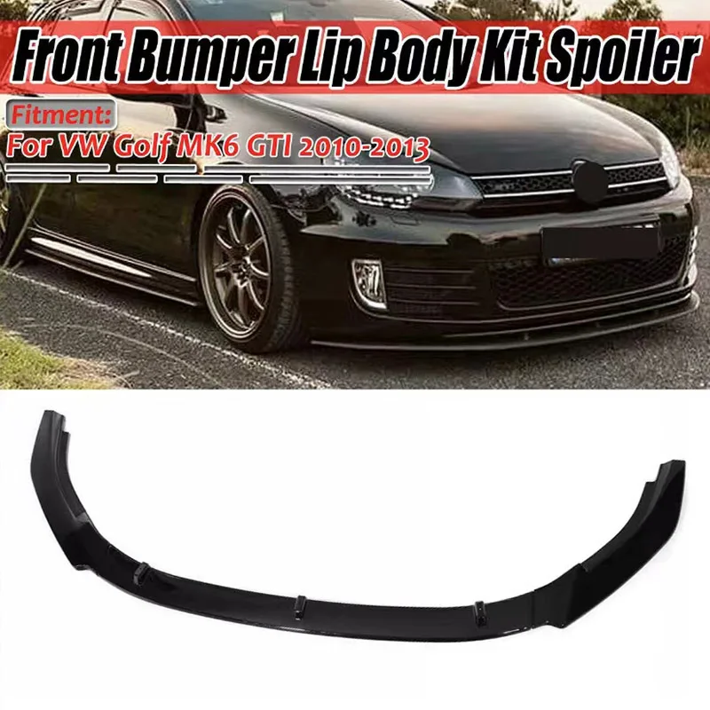 3PCs For Volkswagen Golf 6 GTI GTD 2010-2013 Car Front Bumper Lip Spoiler Splitters Diffuser Body Kits Tuning Auto Accessories