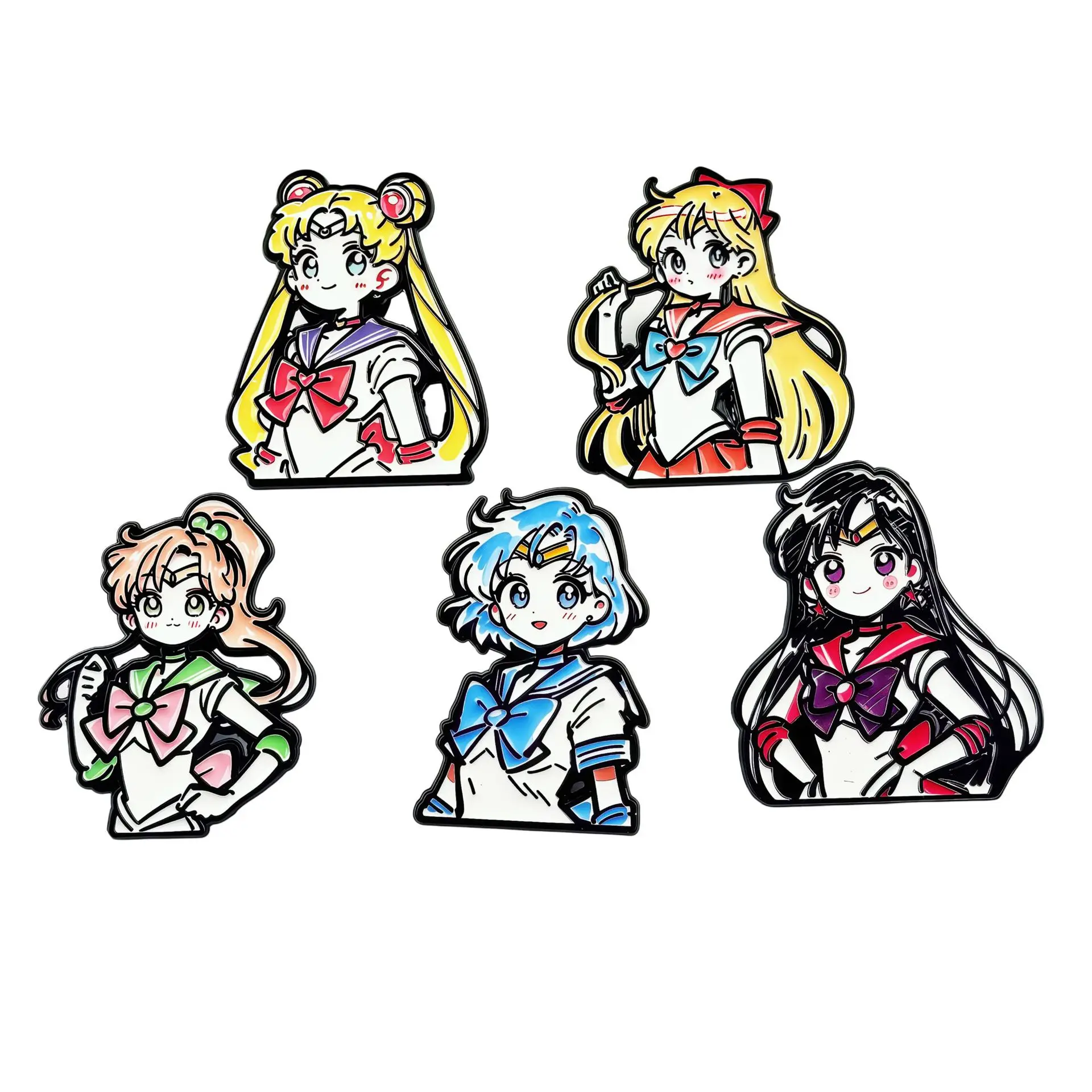 

Sailor Moon Anime Brooch Accessories Creative Alloy Drip Oil Brooch Clothing Decoration Y2k Fashion Toys Anime Cartoon