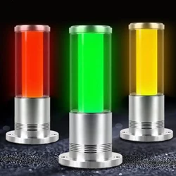 Aluminum Alloy 3Colours in 1 Tool Machine Warning Light One Layer 24V Steady Flashing Alarm Causion Lamp Screw Mount with Buzzer