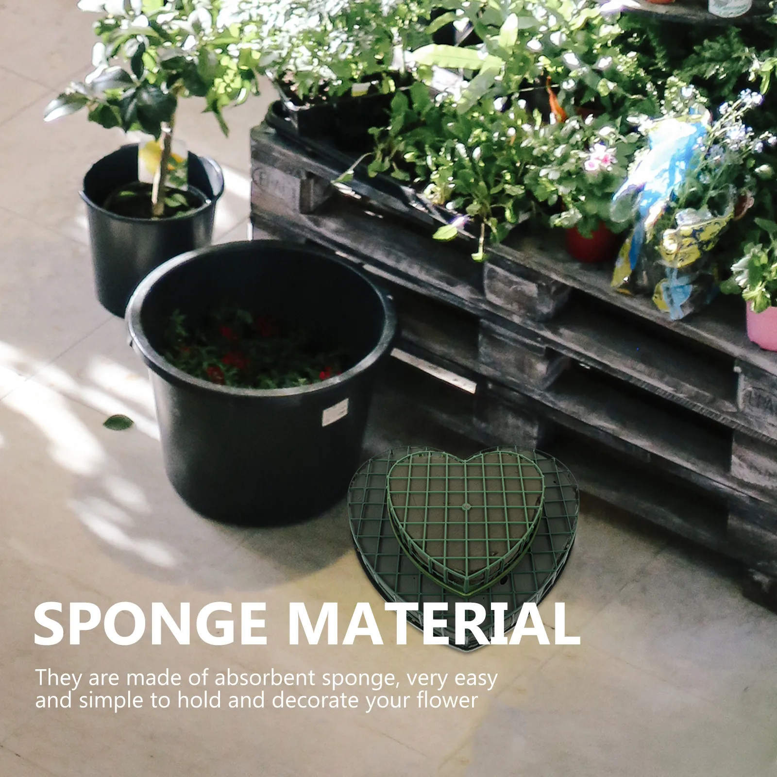 

2Pcs Romantic Heart Shaped Flower Mud Eco Friendly Absorbent Sponge for Floral Arrangement Wedding Decor Flower Shop Tools