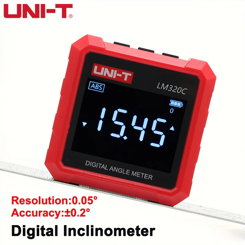 UNI-T LM320C Digital Angel Meter Relative & Absolute Angle Measurement 4x90° Inclinometer 3 Side Magnetic Electronic Goniometer