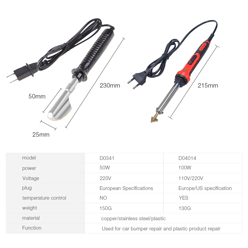 50/100W Leather Ironing Tool Crack Repair Smoothing Tool Repair Plastic Soldering Iron Car Bumper Welding Machine